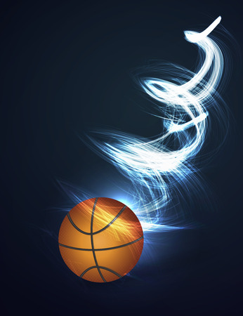 Abstract background Basketball ball on fireのイラスト素材