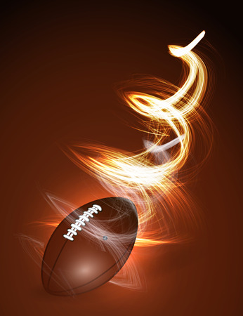 Abstract American football ball in fireのイラスト素材