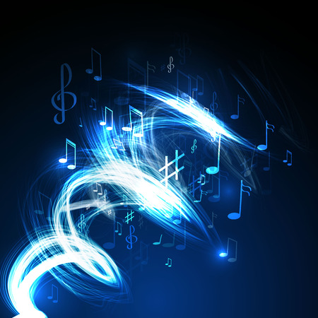 neon line abstract music backgroundのイラスト素材