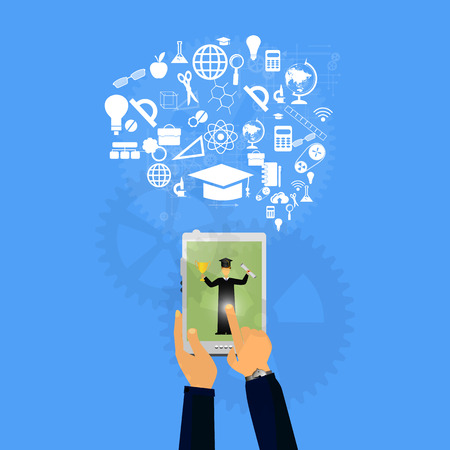 Vector illustration flat design concepts of education.のイラスト素材