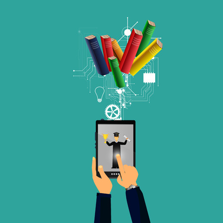 Vector illustration flat design concepts of education.のイラスト素材