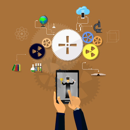 Vector illustration flat design concepts of education.のイラスト素材