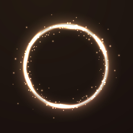 Abstract Background - neon Circle behind Dark Designのイラスト素材