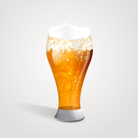 beer glasses on a gray backgroundのイラスト素材