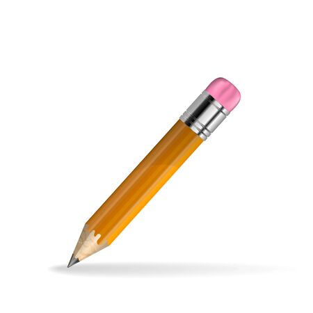 Vector illustration of sharpened detailed pencil isolatedのイラスト素材