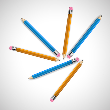 Vector illustration of sharpened detailed pencil isolatedのイラスト素材