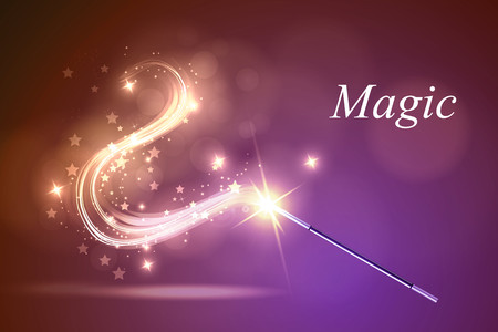 Vector illustration kolorful magic wand.のイラスト素材