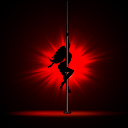 Vector illustration of a girl dancing striptease.のイラスト素材