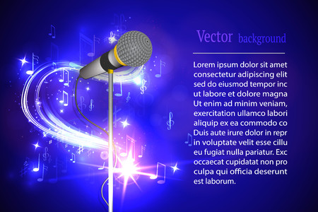 Vector illustration of a concept of karaoke, microphone, song, concertのイラスト素材