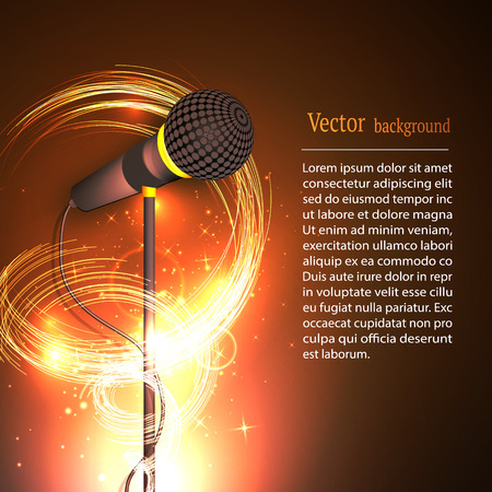 Vector illustration of a concept of karaoke, microphone, song, concertのイラスト素材