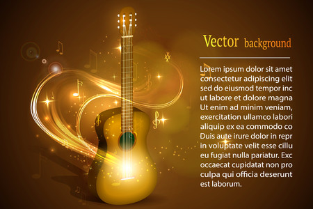Guitar in fire vector musicのイラスト素材