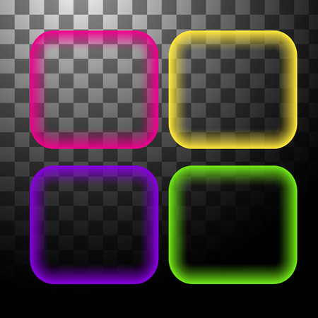 Neon square banner isolatedのイラスト素材