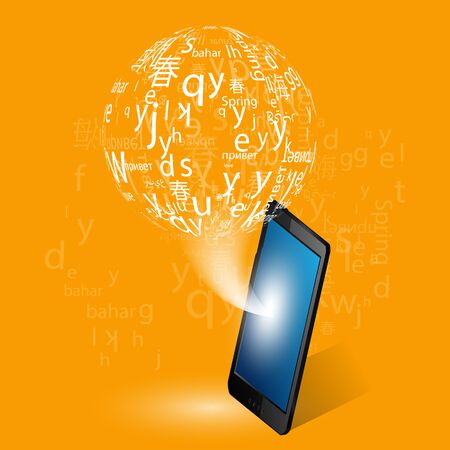 Language learning through the internet vectorのイラスト素材