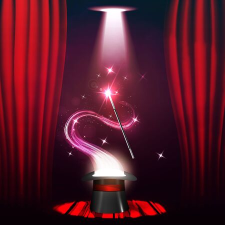The concept of magic shows and entertainment.のイラスト素材
