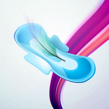 Vector illustration of female days, menstruation, pads. On a black background.のイラスト素材