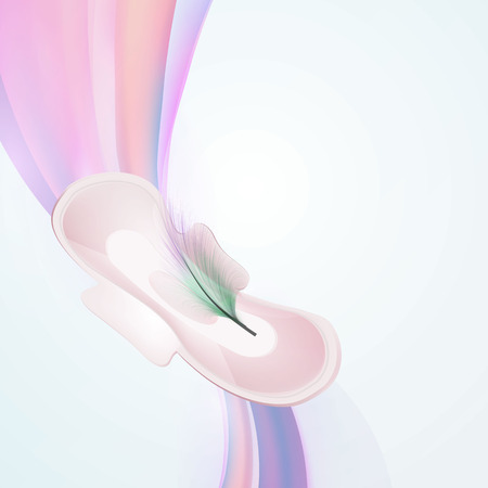 Vector illustration of female days, menstruation, pads. On a black background.のイラスト素材