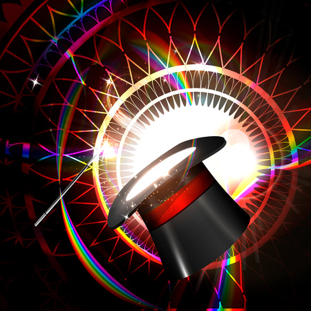 magic hat on a bright backgroundのイラスト素材