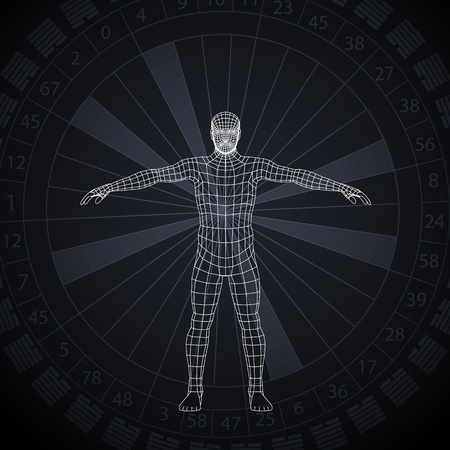 Vector illustration of a human design concept, horoscope, zodiac.のイラスト素材