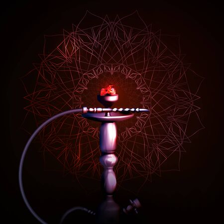 A hookah on a dark backgroundのイラスト素材