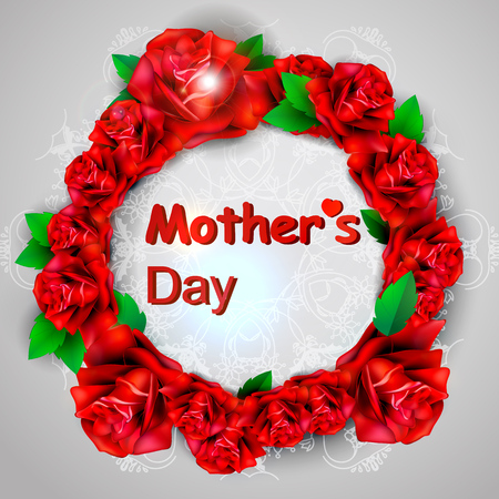 Mothers day greeting card with flowers backgroundのイラスト素材