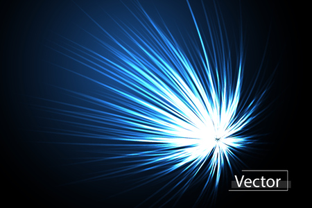 Bright magic background with lines, explosion emit. A flash of light from the center. Vector illustration.のイラスト素材