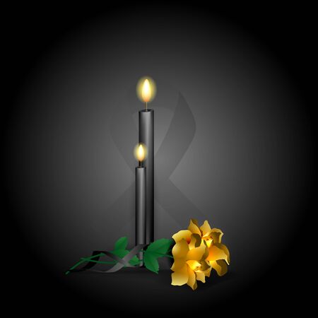 Vector illustration of a cross with flowers. The concept of the end of life, religious rite.のイラスト素材