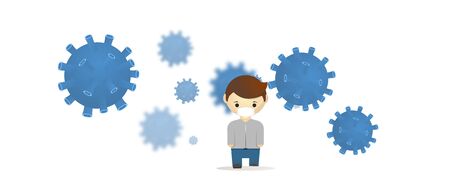 Vector abstract background image of a virus molecule.のイラスト素材