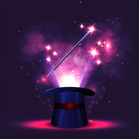 Vector background magic and sorcery, evil and good magic.のイラスト素材