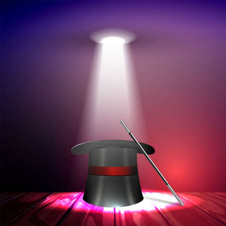 Vector background magic and sorcery, evil and good magic.のイラスト素材