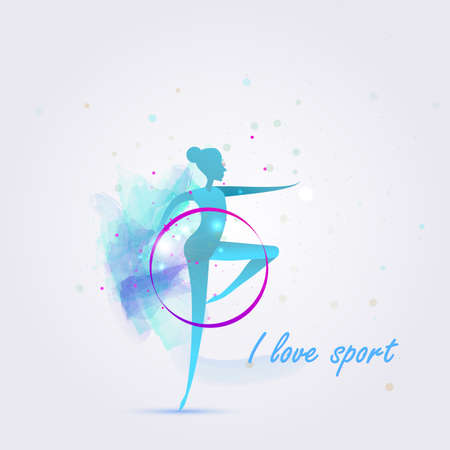 Vector illustration concept of sports, gymnastics. Abstract background for banner.のイラスト素材