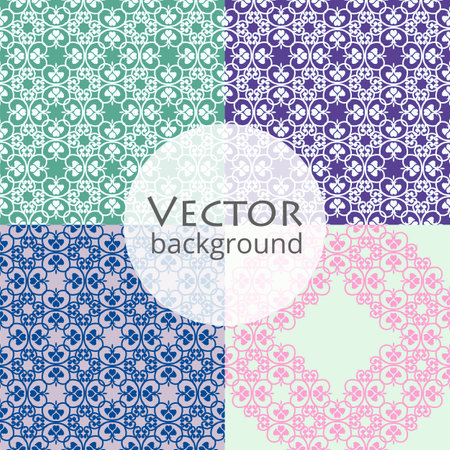 Set of floral patterns, seamless wallpaper.のイラスト素材