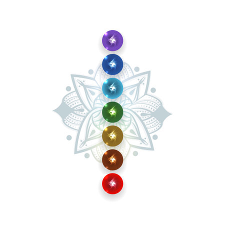 Vector illustration concept Aura and chakras.