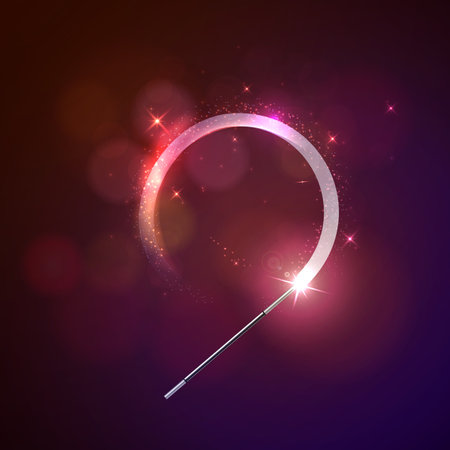 Background glowing wand and magical hatのイラスト素材