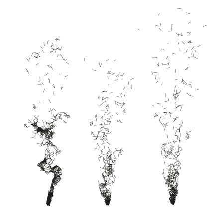 Vector isolated realistic cigarette smoke waves.のイラスト素材