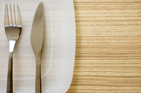 Plate and cutlery の写真素材