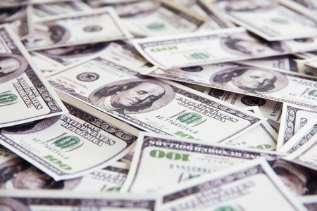 close up of dollars background