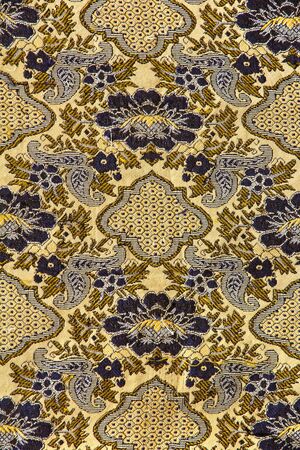Close up of retro tapestry fabric patternの写真素材