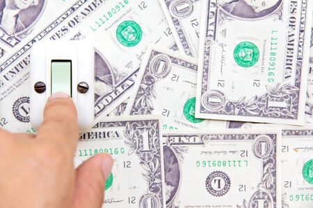 turn off the light ,save energy conceptの写真素材