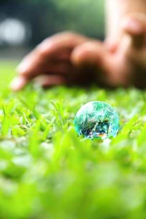Hands and Earth  Concept Save green planet の写真素材
