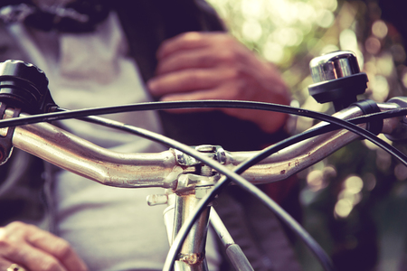 man riding a bike  の写真素材