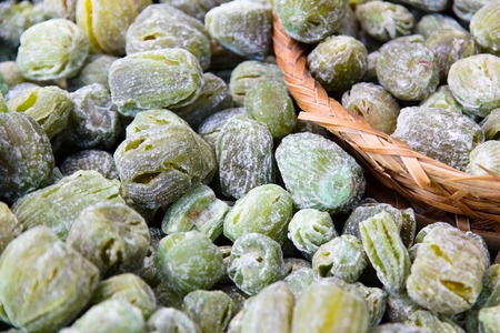 Dried fruit in market, Japanese traditional sweets  の写真素材