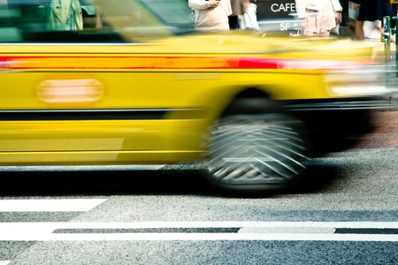 zebra crossing in tokyo with motionの写真素材
