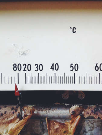 Meter needle old barometer closeupの写真素材