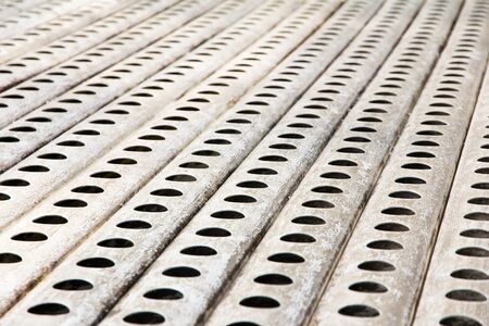 close up of Hydroponics Gully in vegetable farmの写真素材