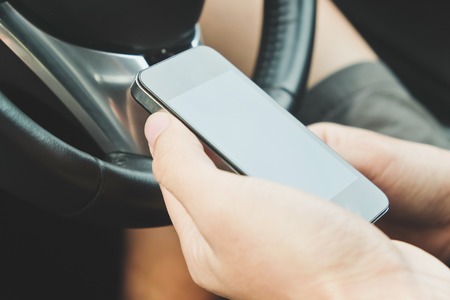 phone call in the car.の写真素材