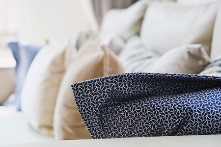 Close up of cushion on sofa background