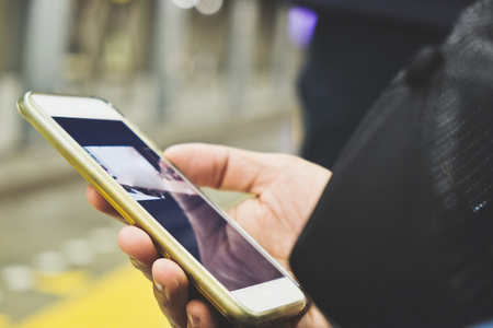communication technology, People Using a Smart Phone,Social Media Lifeの写真素材
