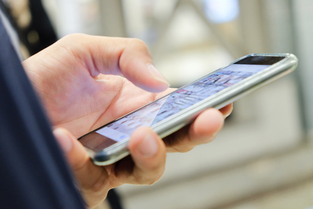 communication technology, People Using a Smart Phone,Social Media Lifeの写真素材