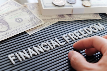 financial freedom concept backgroundの写真素材