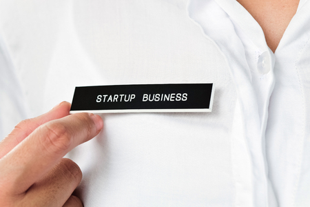 start up business label, business conceptの写真素材